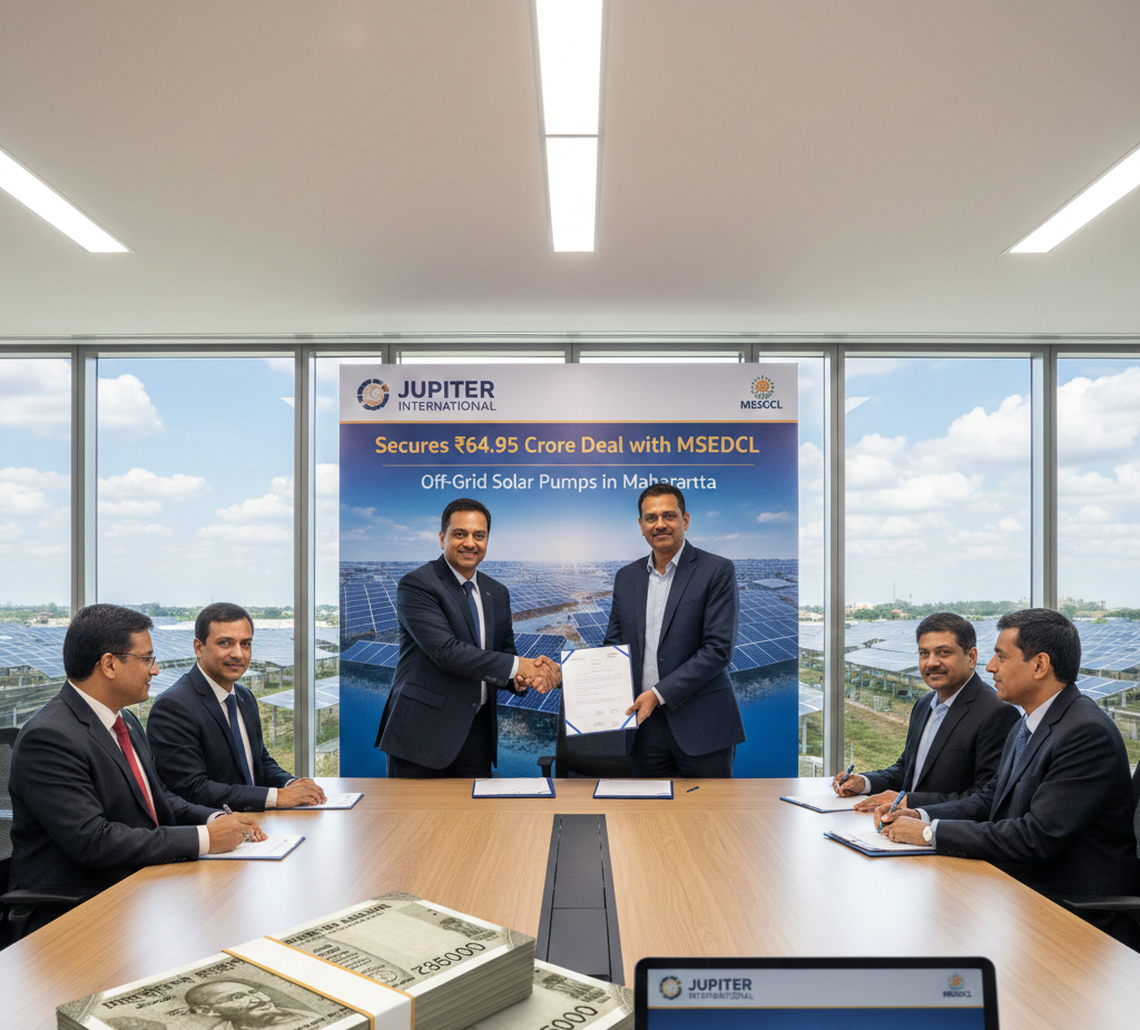 Jupiter International Secures ₹64.95 Crore Deal with MSEDCL for Off-Grid Solar Pumps in Maharashtra