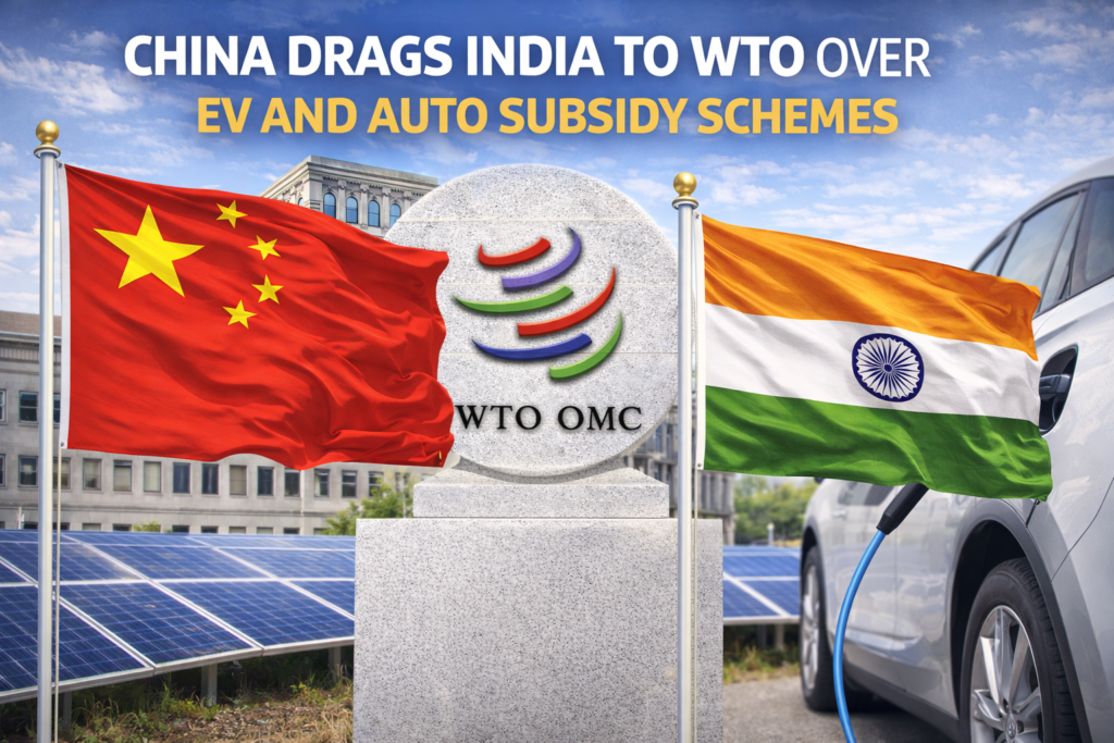 China Drags India to WTO Over EV and Auto Subsidy Schemes